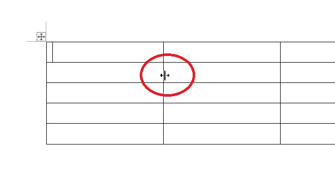 罫線の上にマウスポインタを合わせると両開きの矢印になる
