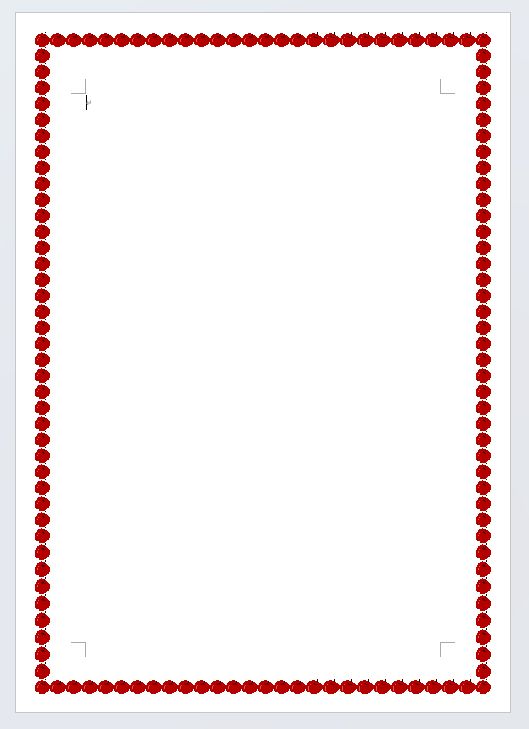 用紙の周りをリンゴのイラストで飾る