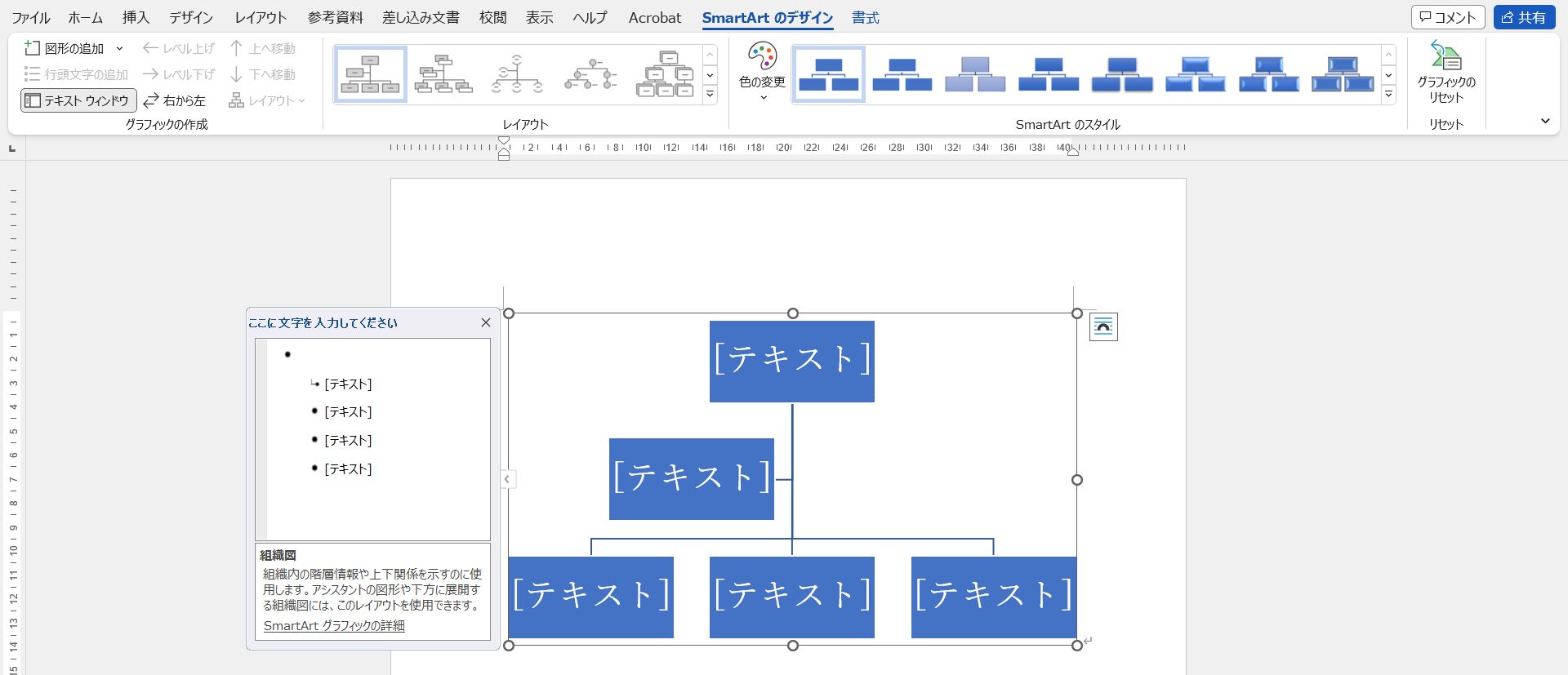 組織図が挿入された