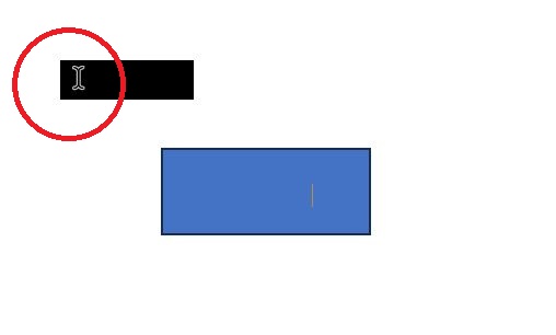 マウスポインタを合わせるとテキストが入っているときのマウスポインタになる